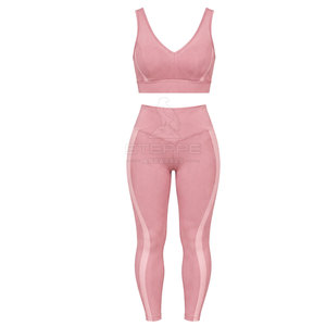 Ensemble de yoga 2 pièces pour femme, séchage rapide, écologique, extensible, en Spandex/Polyester, design confortable, idéal pour la gym et le fitness - Product Image 5
