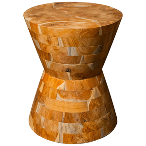 ARTERRA Meubles de salon de luxe, table d'appoint en teck faite à la main, style rustique, motif de grain naturel - Product Image 2