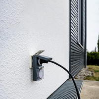 Soket Timer Strip daya 24 jam, Outdoor kualitas tinggi standar Eu Jerman Ip44 abu-abu colokan Pc soket meja 16a