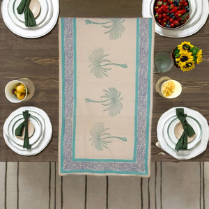 Accessoires de mode vie marine, chemin de table élégant en coton biologique 100% imprimé à la main par STUDIO-N - Product Image 6