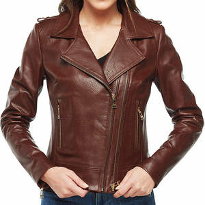 <b>Women</b> Leather <b>Jacket</b> Casual Fashion Outerwear <b>Women</b> Leather <b>Jacket</b> Zip Front Everyday Wear <b>Women</b> Leather <b>Jacket</b> - Product Image 5