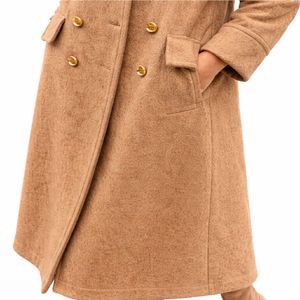 Manteau long élégant pour femmes, mélange de laine, manteau d'hiver classique, coupe confortable, tissu doux et respirant, rembourrage en coton - Product Image 6