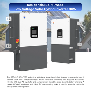 米国規格8000W分割相SSE-HL8K-P2SAソーラーハイブリッドインバーター3MPPT 120V/240V住宅用小型商業用 - Product Image 2