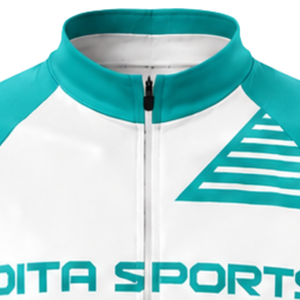 Maillot de Ciclismo Blanco Turquesa de Manga Corta con Cierre Completo, Camiseta Ligera para Ciclismo al Aire Libre, Ropa Deportiva - Product Image 5