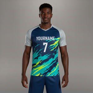 Nouveau maillot de football personnalisé avec logo, nom et numéro, respirant et à séchage rapide pour la saison estivale, maillot pour homme - Product Image 1