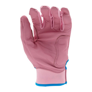 New Arrival Premium Quality Baseball Batting Gloves <b>Pink</b> Leather Breathable Flexible Grip Adjustable Strap Sports Training OEM - Product Image 4