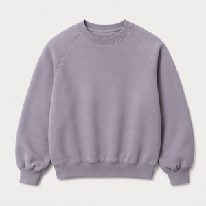 เสื้อสเวตเชิ้ตคอกลมสองชั้นทรงหลวมสำหรับผู้ชาย สีเทาลาเวนเดอร์ รุ่น Cloud-Soft Fleece MCRW-0027 ปรับแต่งได้ - Product Image 1