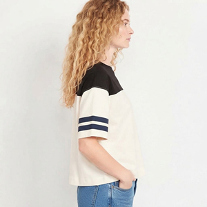 Customized 2 tone Eco-Friendly 100% Cotton Women's T-<b>Shirt</b> Casual Regular Fit Streetwear Half Sleeve Heavyweight baggy fit <b>tee</b> - Product Image 2