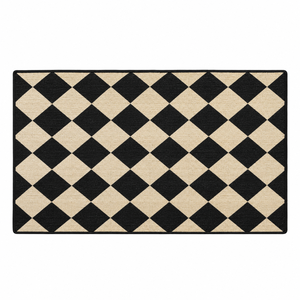 Customizable 100% Jute <b>Rope</b> Modern Eco-Friendly Rectangular Area Rug 5x7 Feet Black Natural Beige Diamond Checkered Custom Sizes - Product Image 2