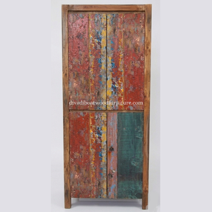 Handcrafted Recycled Boat Wood <b>Wardrobe</b> Interior <b>Racks</b> Unique Vintage Coastal Style Tall Solid Wood 4 ft Multifunction Storage - Product Image 4