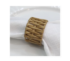Anneaux de serviette en rotin de haute qualité, anneau de serviette en rotin tressé, anneau de serviette en rotin et jute, décoration de table à prix raisonnable - Product Image 1