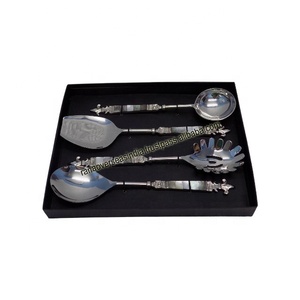 Ensemble de couverts jetables en acier inoxydable style classique (cuillère, spatule, louche) avec nacre, vente en gros pour la maison, l'hôtellerie et la restauration - Product Image 3