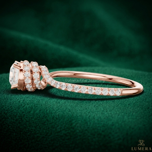 Anillo de Compromiso Solitario con Moissanita Redonda Brillante Certificada por IGI, Oro Rosa de 9KT, 10KT, 14KT, 18KT, Banda Trenzada con Pavé, Joyería Fina - Product Image 2
