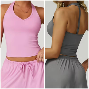 Débardeurs de compression à maintien élevé pour femmes, courts, pour l'été, contrôle des rebondissements, pour l'exercice et le fitness - Product Image 5