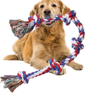 Top Petware Quality Sale Durable Braided 3 Knot Cotton Pet Chew <b>Rope</b> Toys for Dog Cat Puppy Teeth Cleaning Dog Toys - Product Image 1