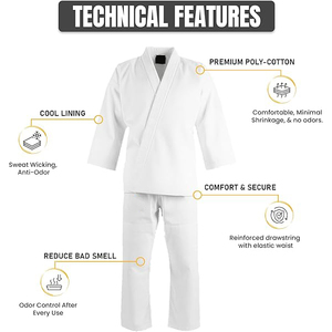 Martial Arts Uniform 100% Cotton Karate Traditional Chinese Training Shorts Stretch V <b>Neck</b> - Product Image 4