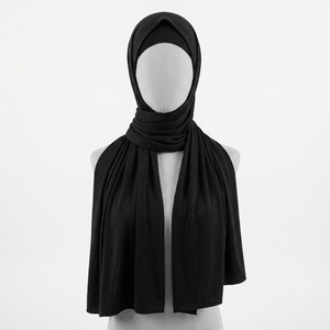Hijab en jersey uni personnalisé pour femmes, doux et extensible, foulard musulman, vente en gros - Product Image 2