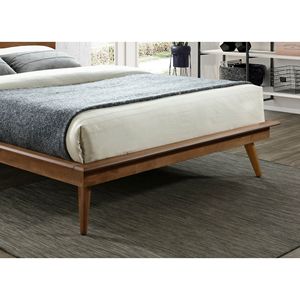 Letto matrimoniale con piattaforma resistente, design moderno ed elegante, in legno marrone, per camera da letto - Product Image 3