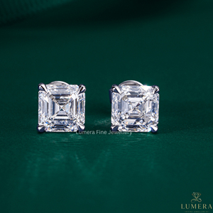 Boucles d'oreilles minimalistes solitaires à 4 griffes, taille Asscher, personnalisées et uniques, en or plaqué, avec diamants de laboratoire certifiés IGI, bijoux OEM ODM - Product Image 4