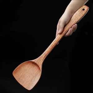 Ensemble d'ustensiles de cuisine en bois d'olivier faits à la main, résistants à la chaleur, en bois massif, 4 pièces - Product Image 5