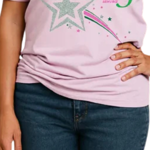 T-shirt graphique étoile argentée pour femme, imprimé sérigraphié, en coton doux, décontracté, tendance, pour tous les jours - Product Image 6