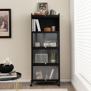 Scaffale da Cucina a 5 Ripiani con Ante in Policarbonato Ribaltabili - Product Image 1