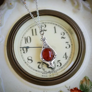 Collier artisanal en laiton avec pendentif œil de tigre, plaqué argent, style vintage, bohème, ethnique, fait main, cadeau pour femme - Product Image 4