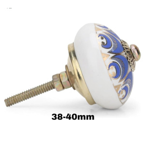 Industrial Moroccan Gold Hexagon Flower Ceramic Furniture Handles and <b>Knobs</b> <b>for</b> Villa Kitchen Bedroom Hotel <b>Dressers</b> - Product Image 3