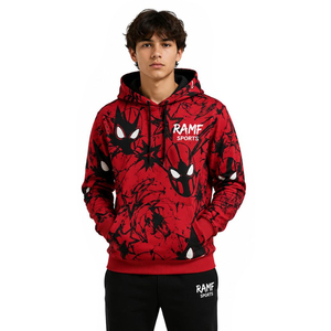 Nouveau Hoodie Décontracté Ample en Coton Sportif pour Hommes et Femmes, Motif Araignée, Style Urbain, en Polaire, Amusant, Collection 2026 - Product Image 1