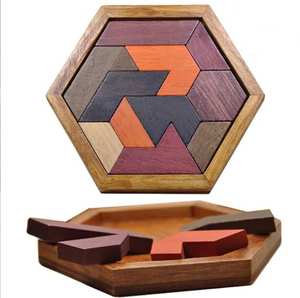 Rompecabezas Tangram Rectangular de Madera, Juguete Educativo Montessori |   Regalo de Cumpleaños Ecológico Hecho a Mano - Precio Directo de Fábrica - Product Image 1