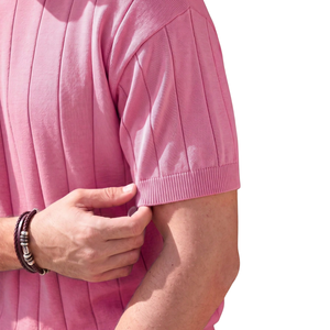 <b>Men's</b> O-Neck Short Sleeve Casual Shirt Spandex/Polyester Knit Breathable Quick Dry <b>Stretchy</b> Lightweight Regular Fit Summer Wear - Product Image 5