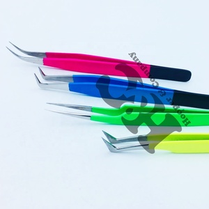 Pinzas profesionales Pinzas de pestañas de acero inoxidable Pinzas de extensión de pestañas rectas Mink sostenible y bajo MOQ - Product Image 5