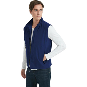 Gilet sans manches bleu marine pour homme, col montant, léger, hydrofuge, ODM - Product Image 6