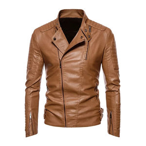 Chaqueta de Cuero de Alta Calidad para Hombre, Diseño Personalizado OEM, Piel de Oveja, Formal, Ecológica, Corte Entallado, Cuello Alto, Manga Larga - Product Image 4