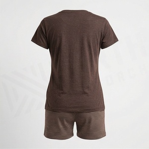 Conjunto de 2 Piezas de Alta Calidad para Mujer, Estilo Formal, Sólido, por Encima de la Rodilla, Camiseta de Manga Corta y Pantalones Cortos - Product Image 2