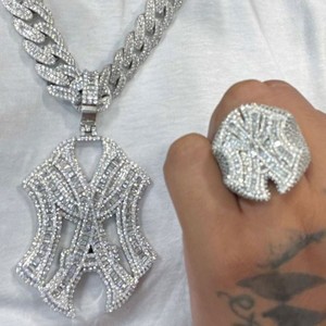 Hip Hop Jewelry Mens Iced Out Custom <b>Letter</b> Pendant 925 Sterling Silver VVS Moissanite Diamond Number Name Initial Logo Pendant - Product Image 3