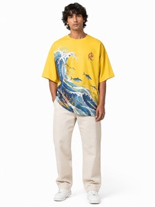 T-shirt Homme Col Rond Tricoté Décontracté Streetwear Personnalisable Haute Qualité Oversize Manches Courtes Respirant 300g 100% Coton Uni - Product Image 1
