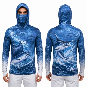 Sweat à capuche de pêche personnalisé avec logo, imperméable, coupe-vent, manches longues, UPF 50, évacuation de l'humidité, séchage rapide, fabricant OEM - Product Image 5