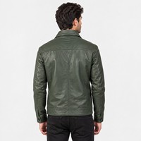 Blouson Bomber en Cuir Véritable pour Homme, Col Montant, Fermeture Éclair, Positionnement du Logo Personnalisé, Respirant, Veste Décontractée d'Hiver - Service OEM
