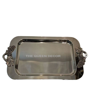 Wholesale Rate Supplier New Design Shiny Polished Metal Serving <b>Tray</b> Creative Glossy Finish Dishes Plates Manually Manufactured - Product Image 1