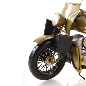 Motocicleta Amarilla de 1942, Escala 1:12, Artesanía Industrial de Hierro, Estilo Retro con Marcas de Estrellas, Decoración para el Hogar Diwali, 30.5Lx12.06Wx22.22H cm - Product Image 4