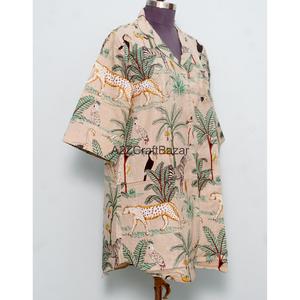 เดรสยาวพิมพ์ลายดอกไม้สไตล์โบฮีเมียน ผ้าฝ้ายแท้ 100% แขนทรงระฆัง พิมพ์ลายด้วยมือ คอวี ความยาวปานกลาง เป็นมิตรกับสิ่งแวดล้อม เหมาะสำหรับใส่ลำลองในฤดูร้อนหรืองานปาร์ตี้ - Product Image 5