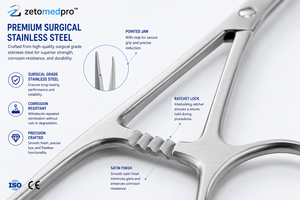 Pinzas de reducción ósea con bloqueo rápido de trinquete de 6.75 a 8 pulgadas ZETOMEDPRO - Product Image 6