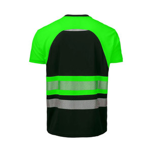 High Visibility Reflective Polyester/Cotton <b>Silk</b> Screen Printed Safety T-Shirt Short Sleeve Workwear Uniform Pocket Tee Men's - Product Image 2