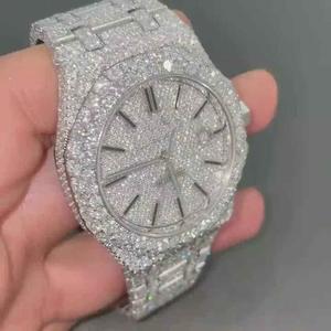 Luxury Full Iced Out 41MM Moissanite Diamond Watch Stainless Steel <b>Automatic</b> Date Display Hip Hop Men Pave <b>Wristwatch</b> Watch - Product Image 6