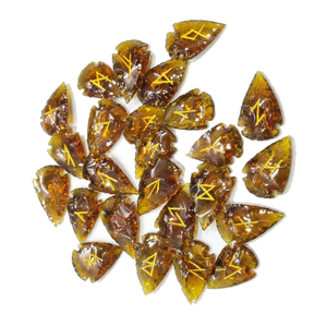 Juego de runas de punta de flecha de obsidiana naranja de alta calidad, runa de cristal, energía Wicca, piedra natural para adivinación y meditación intuitiva - Product Image 2