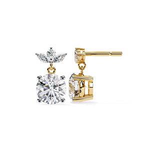 REYES Elegant Design Round Cut 2.5 Carat Moissanite Screw Back Drop Earring 925 <b>Sterling</b> <b>Silver</b> Wedding Party Jewelry For Women - Product Image 6