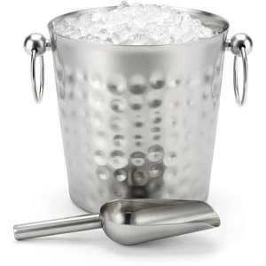 White Metal Ice <b>Bucket</b> With Lid Scoop Side Handles Galvanized Wine <b>Beer</b> Chiller Pail For Party Bar Hotel Home - Product Image 3