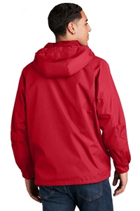 Chaqueta de plumón impermeable roja para hombre, ligera, con capucha, impermeable, plegable, para exteriores, con media cremallera, ODM - Product Image 2