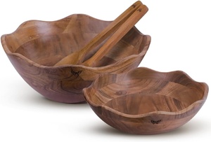 Plateau à collation personnalisé en bois d'acacia à trois sections, organisateur de clés et de charcuterie - Product Image 4